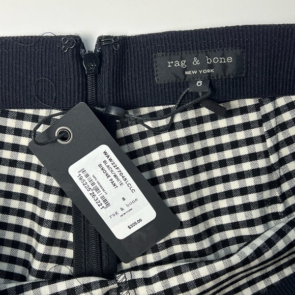 NWT rag & bone Simone Plaid Pants  SZ-8 - Picture 3 of 8